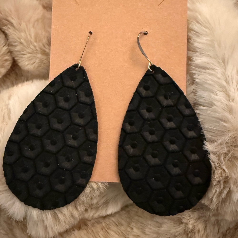 Eleven10 Leather Embossed Leather Earrings